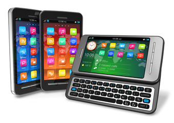 Set of touchscreen smartphones