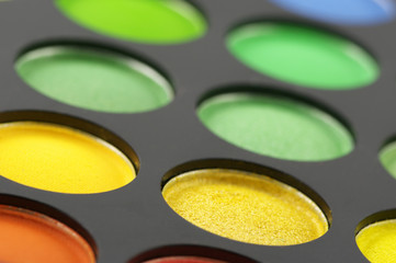 Eye shadows palette close-up