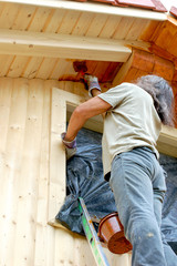 Haus wird angestrichen