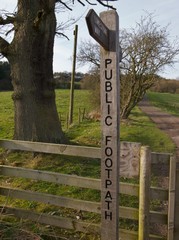 "public footpath" sign in the peak district, Derbyshire, U.K