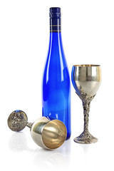 wine bottle & goblet