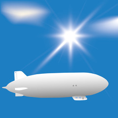 Zeppelin in the sky. Space for text