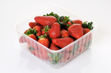 strawberries pack on white background - 31330359