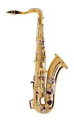 Naklejka premium illustration with golden saxophone