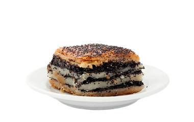 cake with poppy seeds on a plate