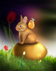 Honey bunny Easter greeting card