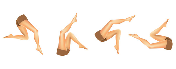 set of realistic woman legs - illustration