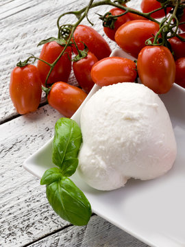 mozzarella and tomato-mozzarella e pomodoro