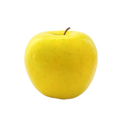 yellow-green apple on a white background