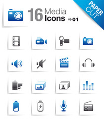 Paper Cut - Media Icons 01