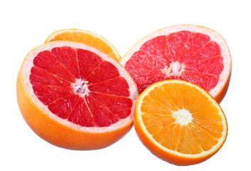 Citrus fruits: orange, grapefruit