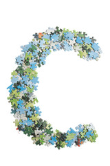 Letter C made by puzzles