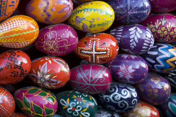 Fototapeta na wymiar Easter painted eggs.