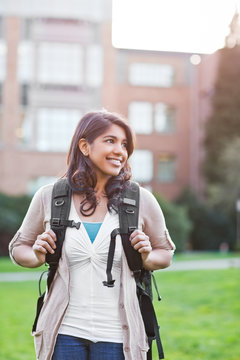 Asian student on campus
