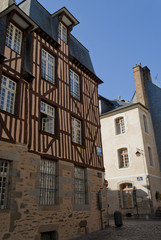 Les maisons médiévales à colombage du centre historique de Renne