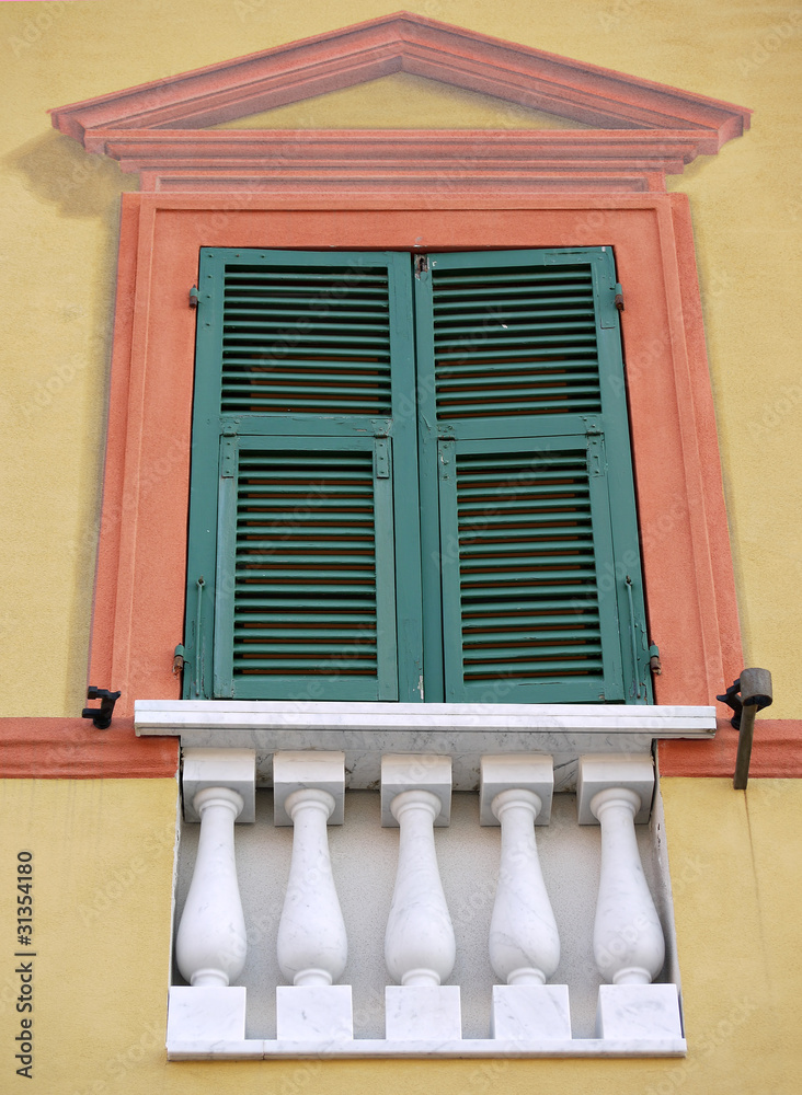 Wall mural trompe l'oeil window - italy