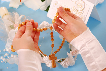 first holy communion-rosary