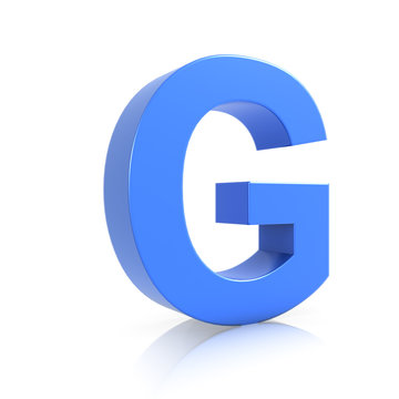 3d Blue Letter G