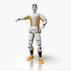 Mannequin zeigt etwas