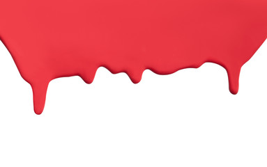 Flowing red paint drip