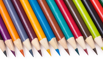 colored pencils isolated on white background