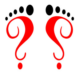 Footprint vector silhouettes