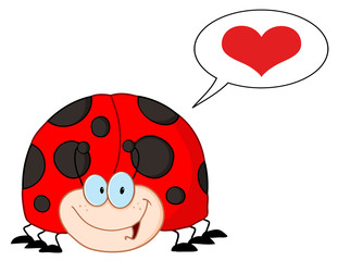 LadyBird Cartoon Character With Speech Bubble