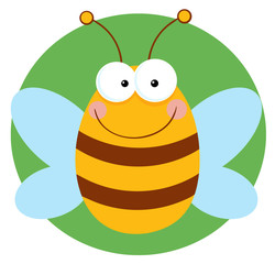 Happy Bee Cartoon Character