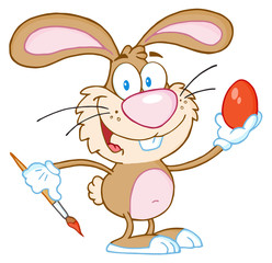 Brown Rabbit Painting Easter Egg