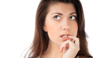 Fototapeta premium beautiful young woman thinking