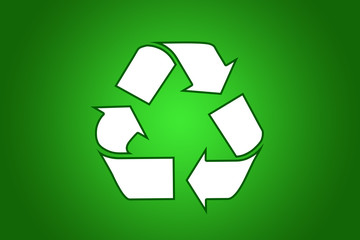 Obraz premium Recycle white symbol