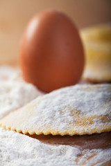 Nahaufnahme von frischen, rohen Ravioli