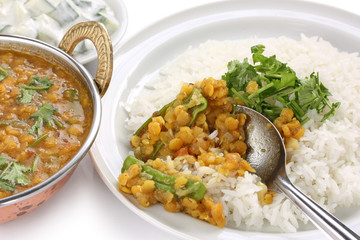 tarka dal , red lentils curry , indian dish