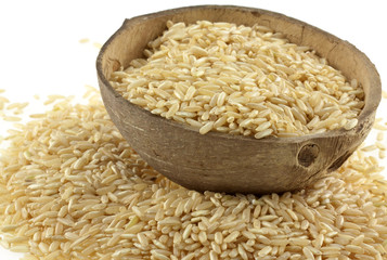 riz complet dans une noix de coco