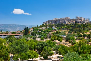 Fototapeten View on Acropolis from ancient agora, Athens, Greece © sborisov