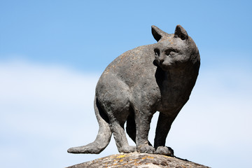 Chat de La Romieu (Gascogne), sculpture.