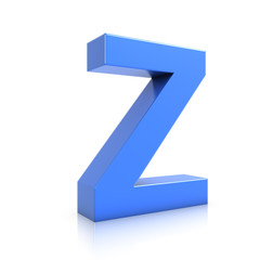 3d Blue Letter Z
