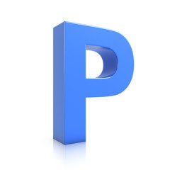 3d Blue Letter P