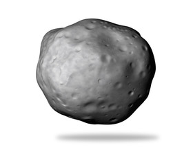 Generic asteroid on white. Realistic 3d render.