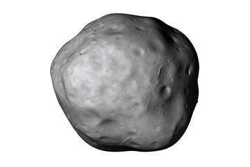 Generic asteroid on white. Realistic 3d render.