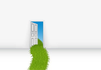 vectorr grass road to the sky