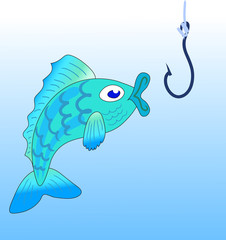 Vector illustration of fishing