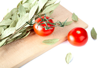 Tomatoes and bay leaf