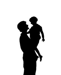 Silhouette Mother and Child