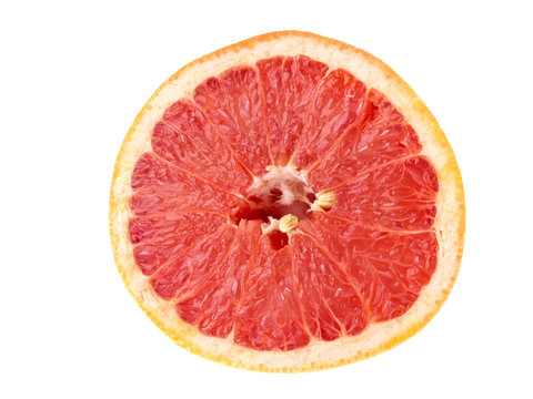 Cut of juicy grapefruit
