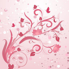 abstract floral pattern pink