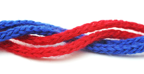 red and blue synthetic ropes