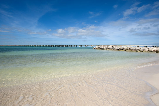 White sand beach in Bahia Honda state park, Florida