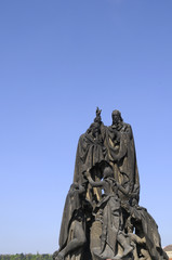 Fototapeta premium Statue on Charles Bridge in Prague Czech Republic