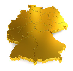Germany Map in Gold